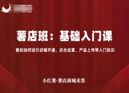 小红薯薯店商城卖货，基础入门课，教你如何进行店铺开通、后台设置、产品上传等入门知识 - 宏盛创业网-宏盛创业网
