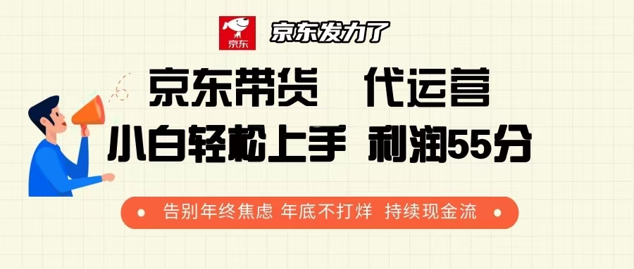 京东带货 代运营 利润55分 告别年终焦虑 年底不打烊 持续现金流 - 宏盛创业网-宏盛创业网