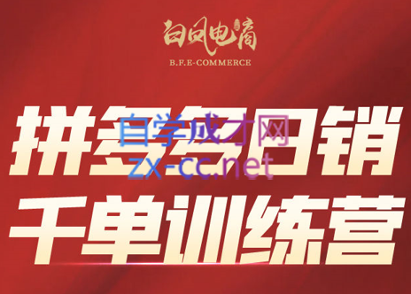 白凤电商·拼多多日销千单训练营(更新4月) - 宏盛创业网-宏盛创业网