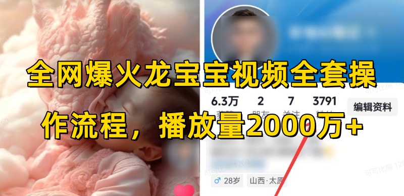 全网爆火龙宝宝视频全套操作流程，播放量2000万+ - 宏盛创业网-宏盛创业网