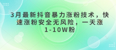 3月最新抖音暴力涨粉技术，快速涨粉安全无风险，一天涨1-10W粉 - 宏盛创业网-宏盛创业网