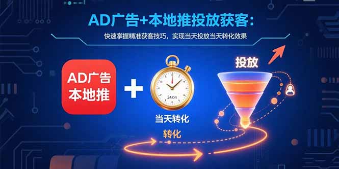 AD广告+本地推投放获客：快速掌握精准获客技巧，实现当天投放当天转化效果 - 宏盛创业网-宏盛创业网
