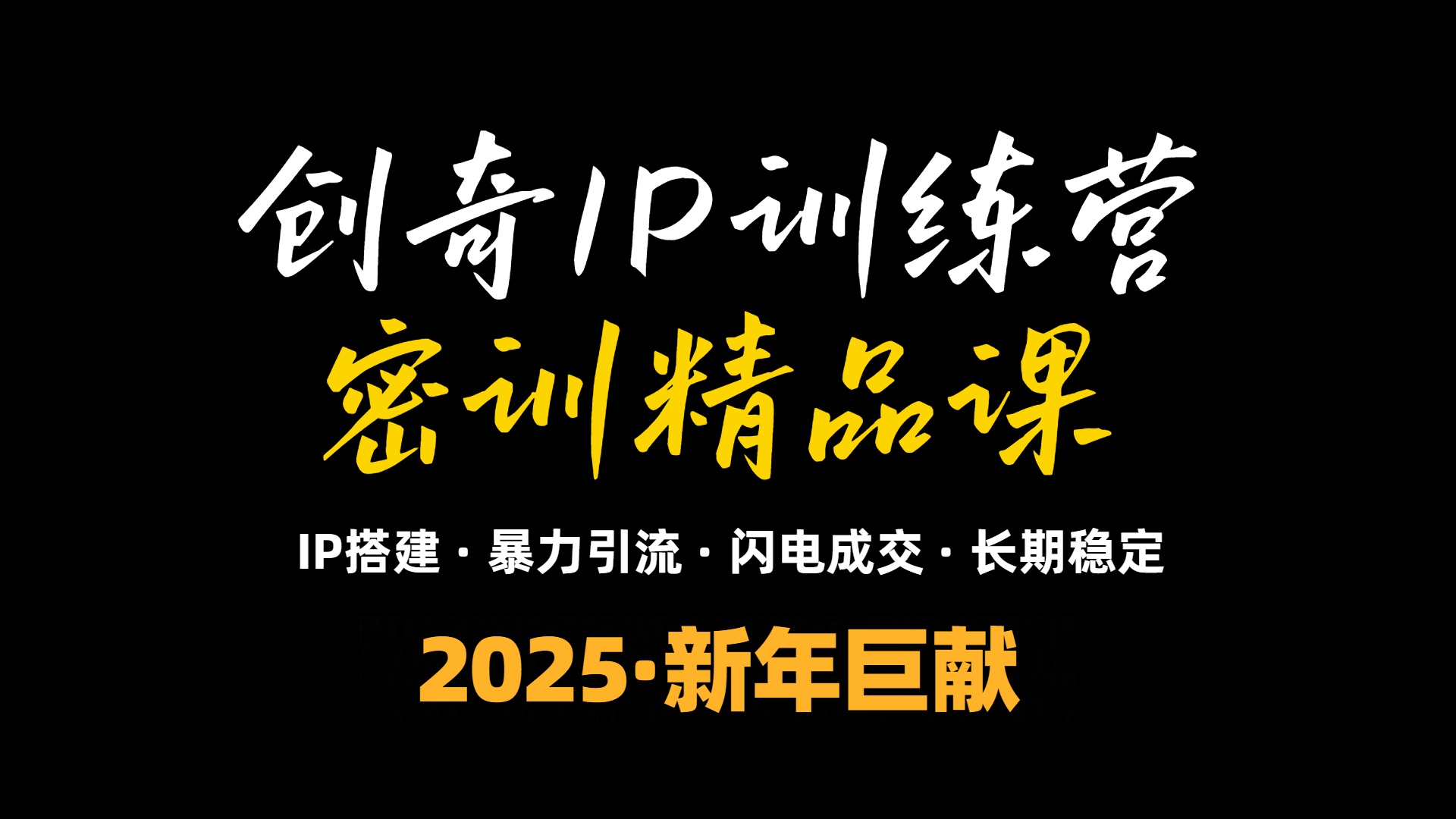 2025年“知识付费IP训练营”小白避坑年赚百万，暴力引流，闪电成交 - 宏盛创业网-宏盛创业网
