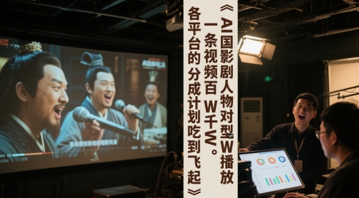 AI三国影视剧人物对口型唱歌玩法，一条视频百W千W播放，各平台的分成计划吃到飞起 - 宏盛创业网-宏盛创业网