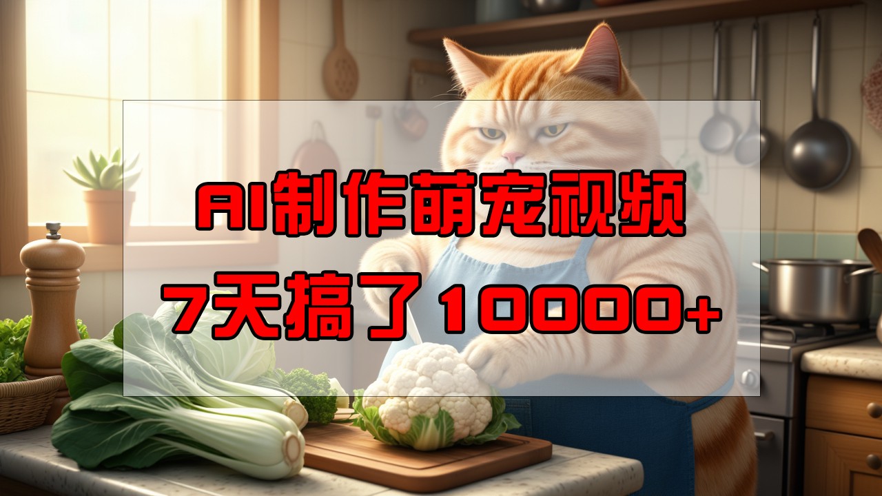 靠AI制作萌宠视频，7天搞了1万+，操作简单门槛低，有手机就行 - 宏盛创业网-宏盛创业网