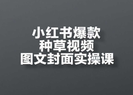 小红书爆款种草视频图文封面实操课，​开店、选品、引流、变现全流程 - 宏盛创业网-宏盛创业网