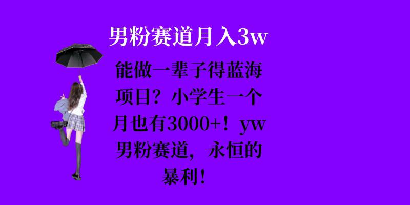 能做一辈子的蓝海项目？小学生一个月也有3000+，yw男粉赛道，永恒的暴利 - 宏盛创业网-宏盛创业网