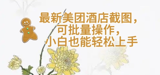 【轻云】最新美团酒店截图，可批量操作，小白也能轻松上手 - 宏盛创业网-宏盛创业网