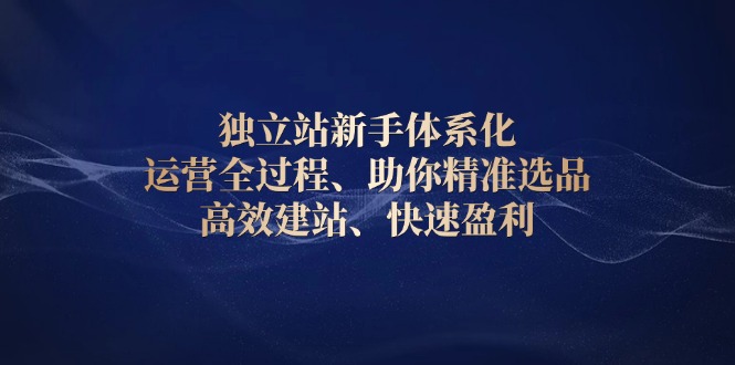 独立站新手体系化 运营全过程，助你精准选品、高效建站、快速盈利 - 宏盛创业网-宏盛创业网
