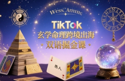 TikTok玄学命理跨境出海双语掘金课，手把手教你用命理知识精准直击海外用户痛点 - 宏盛创业网-宏盛创业网