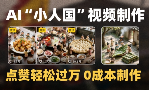 爆款1000W+播放微缩景观迷你小人国AI视频0成本制作全流程教学 - 宏盛创业网-宏盛创业网