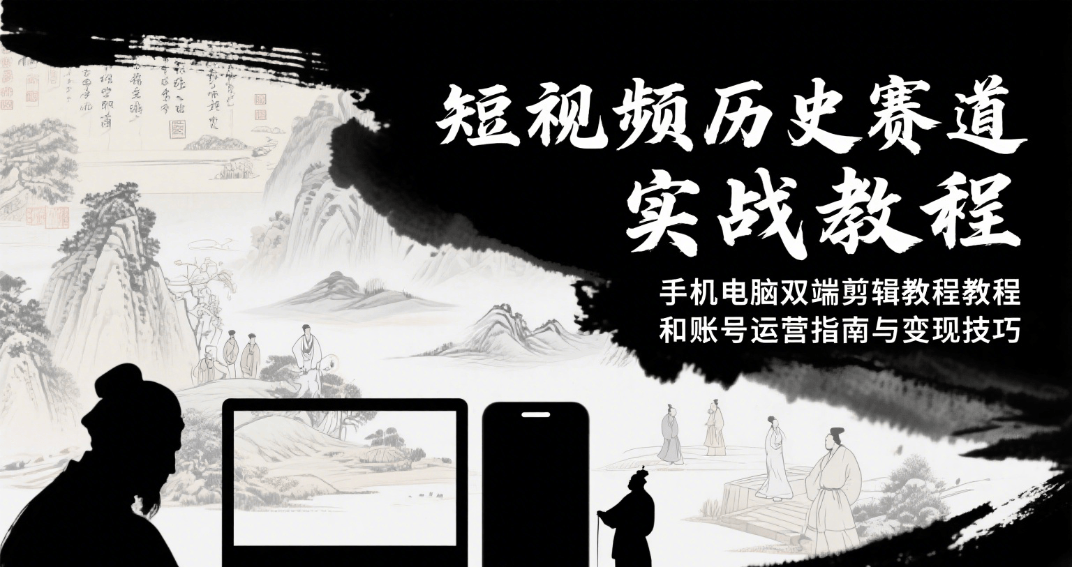 短视频历史赛道实战教程，手机电脑双端剪辑教程和账号运营指南与变现技巧 - 宏盛创业网-宏盛创业网