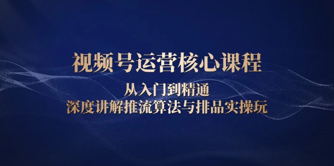 视频号运营核心课程，从入门到精通，深度讲解推流算法与排品实操玩 - 宏盛创业网-宏盛创业网