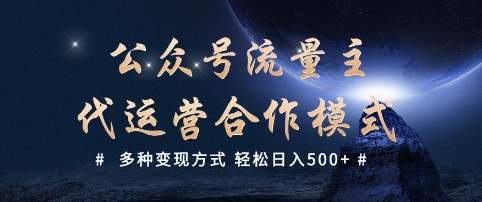 公众号流量主代运营  多种变现方式 轻松日入5张【揭秘】 - 宏盛创业网-宏盛创业网
