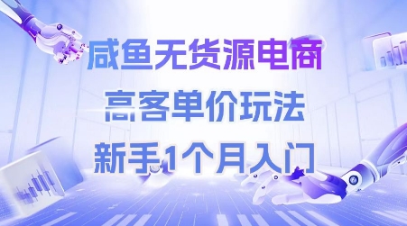 咸鱼无货源电商，高客单价玩法，新手1个月入门 - 宏盛创业网-宏盛创业网