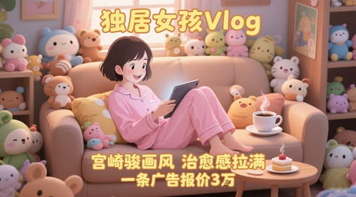 单个账号涨粉71W！用AI制作独居女孩Vlog，宫崎骏画风，治愈感拉满，一条广告报价3W - 宏盛创业网-宏盛创业网