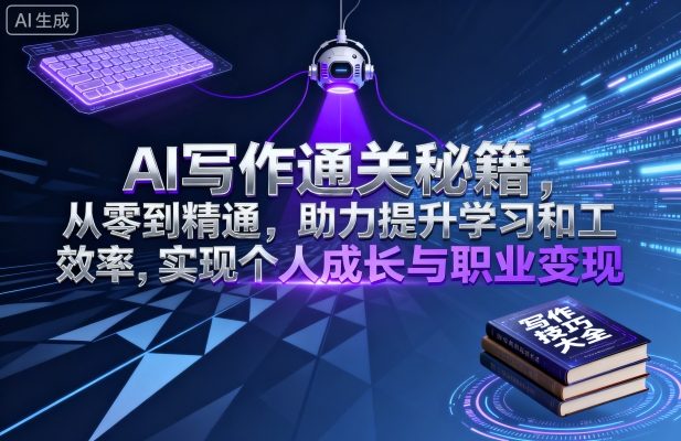 AI写作通关秘籍，从零到精通，助力提升学习和工作效率，实现个人成长与职业变现 - 宏盛创业网-宏盛创业网