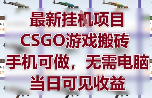 最新挂G项目，CSGO游戏搬砖，手机可做，无需电脑，当日见收益【揭秘】 - 宏盛创业网-宏盛创业网